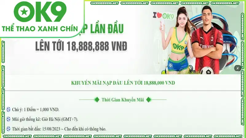 Khuyến mãi chào mừng OK9